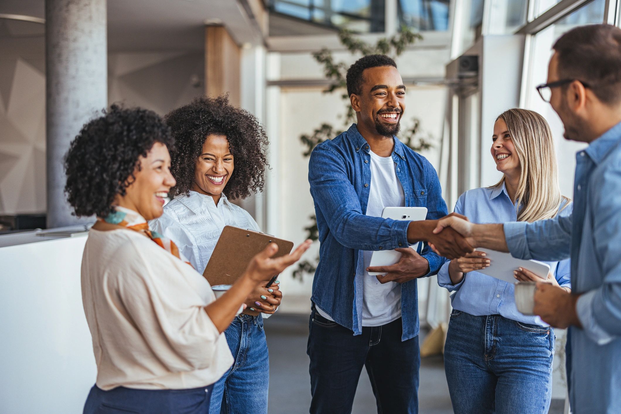 modern business networking team