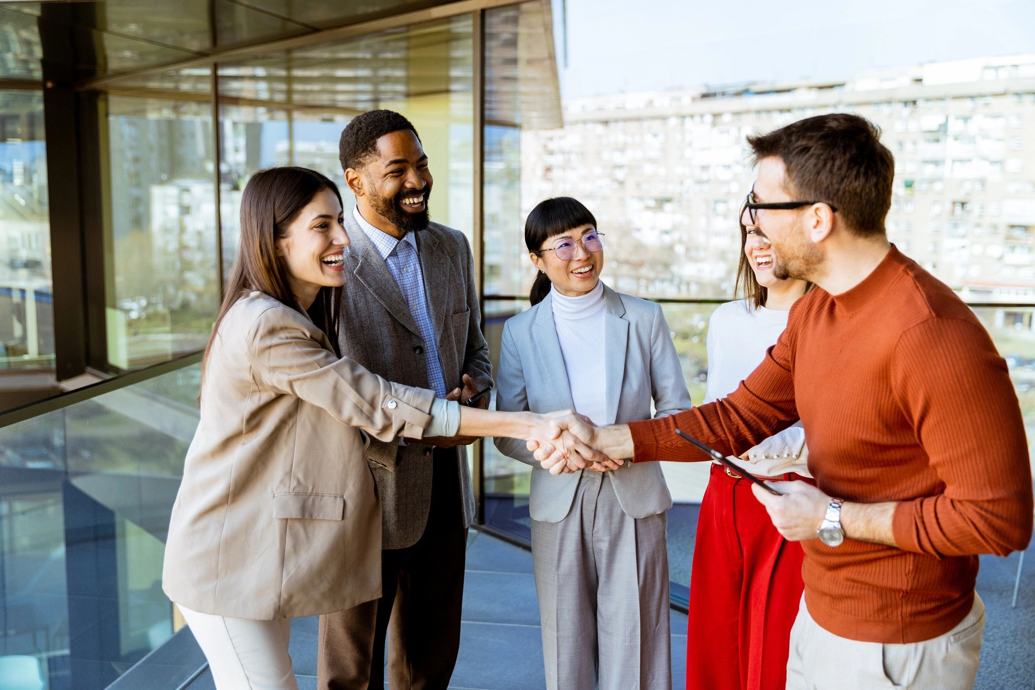 modern business networking team